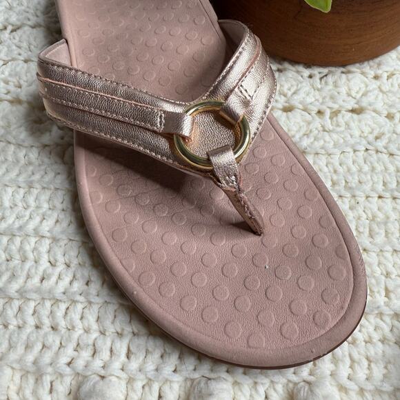 VIONIC Women's Size 9 Tide Aloe Post Sandal Orthotic Shoe Thong Flip Flop Pink - Picture 3 of 9